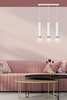 Lampa wisząca KIBO 3 WH/CHROME Emibig 641/3 biały/chrom
