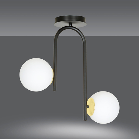 Lampa sufitowa RAGNAR 2 BLACK GOLD Emibig 1032/2 biały/czarny