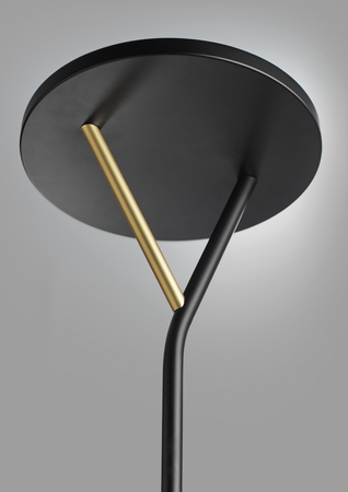 Lampa podłogowa PLANA czarny mat, mosiądz mat LED 40W+6W ściemnialna