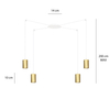 Lampa wisząca TRAKER 4 WH/GOLD Emibig 527/4 biały/złoty