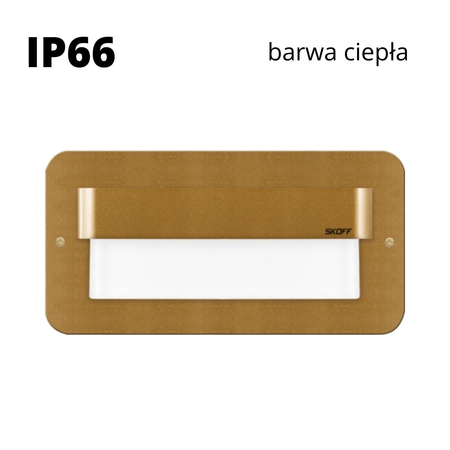 Oprawa schodowa led Skoff Salsa Max Mosiądz Biała ciepła IP66