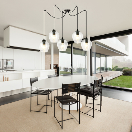 Lampa wisząca LEVEL 5 BL TRANSPARENT Emibig 756/5 czarny