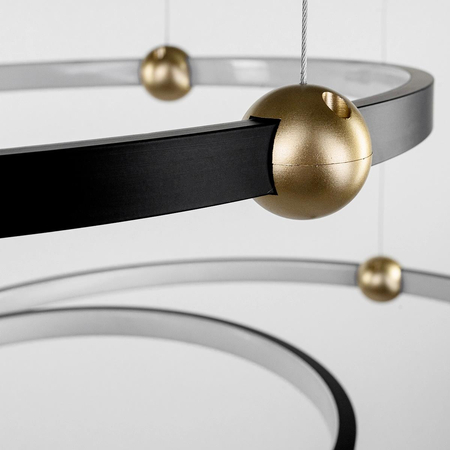 Ledowa Lampa wisząca Aurora No.4 50cm 3k czarna  ściemnialna