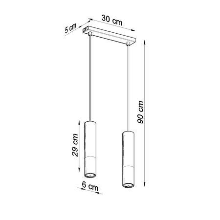 Sollux Lighting Lampa wisząca LOOPEZ 2 czarny/złoty SL.0953