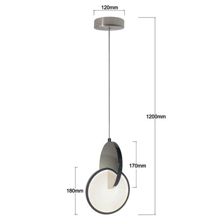Light Prestige Lampa wisząca Circlo chrom LED CCT LP-1311/1P CH