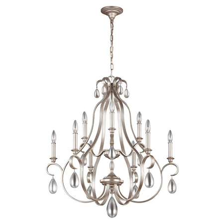 Żyrandol Elstead Lighting DeWitt srebrny FE-DEWITT9