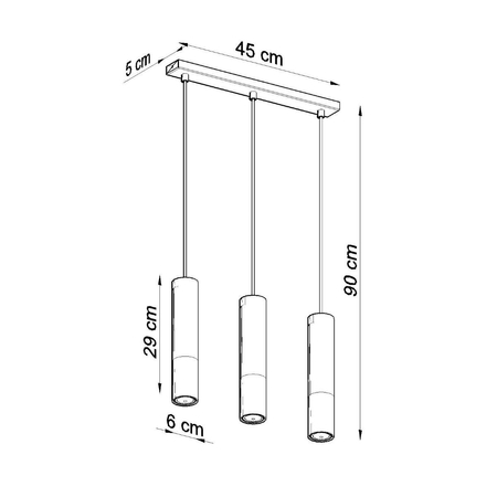 Sollux Lighting Lampa wisząca LOOPEZ 3L czarny/miedź SL.0948