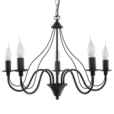 Sollux Lighting Żyrandol MINERWA 5 czarny SL.0218
