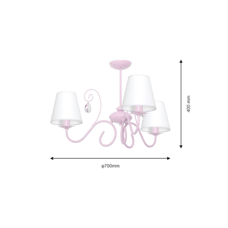Milagro Żyrandol SARA PINK 3xE14 MLP1051 RÓŻOWY