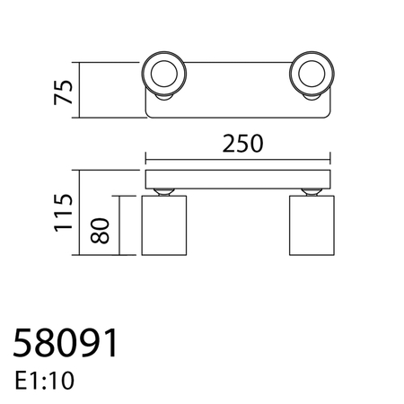 Lampa sufitowa/ścienna GOT R2 biały 2xGU10