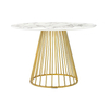 Stół GLAM MARBLE 110 - MDF, złota podstawa