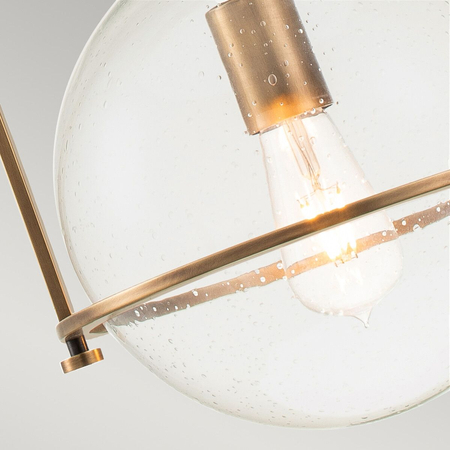 Średnia lampa wisząca Somerset - 1 źródło światła - Stary mosiądz Quintiesse QN-SOMERSET-P-C-HB