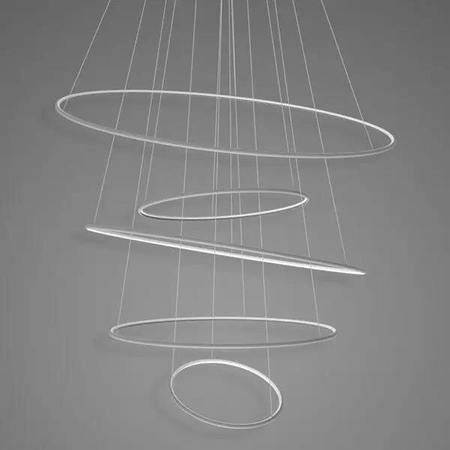 Lampa wisząca Ledowe Okręgi No.5 120cm 4k srebrna Dali