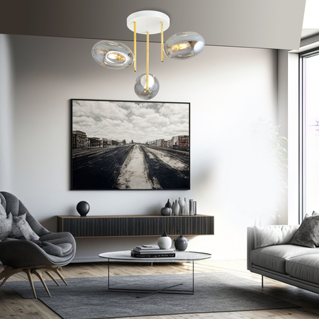 Lampa sufitowa ARGO 3 Emibig 1277/3 biały/złoty