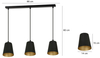Lampa wisząca MILARGO 3 BLACK / GOLD Emibig 415/3 czarny/złoty