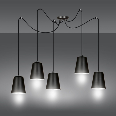 Lampa wisząca LINK 5 BLACK / WHITE Emibig 454/5 biały/czarny