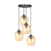 Lampa wisząca ISTAR 4 BL PREMIUM MIODOWY Emibig 681/4PREM czarny/złoty