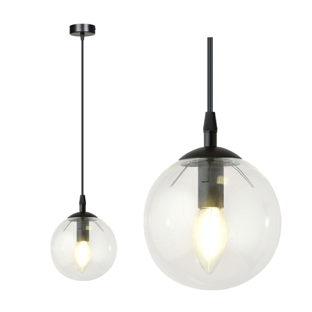 Lampa wisząca COSMO 1 BL TRANSPARENT Emibig 711/1 czarny
