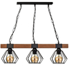 Milagro Lampa wisząca ULF BLACK/WOOD 3xE27 MLP6193 Czerń / Naturalne drewno
