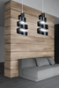 Lampa wisząca SAGA 2 BLACK Emibig 352/2 czarny