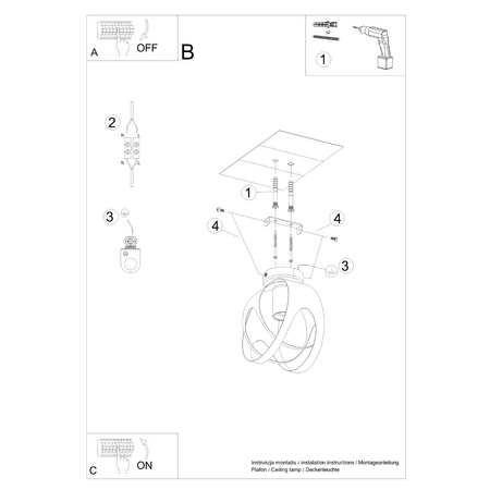 Sollux Lighting Plafon VALDE 140 beton SL.0646