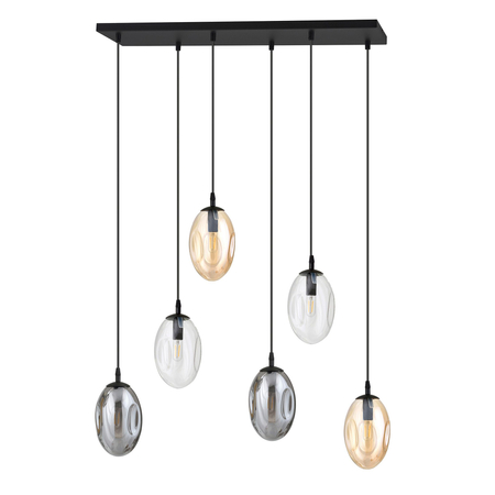 Lampa sufitowa ASTRAL 6 Emibig 1268/6M1 czarny/złoty