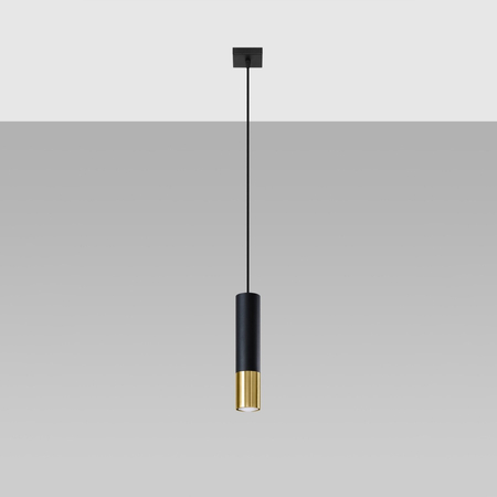 Sollux Lighting Lampa wisząca LOOPEZ 1 czarny/złoty SL.0952