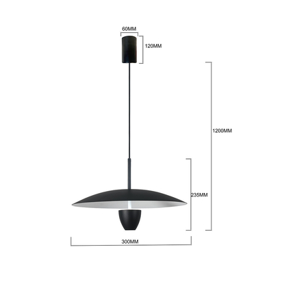 Light Prestige Lampa wisząca Ufo S czarna LED CCT LP-0408/1P S BK
