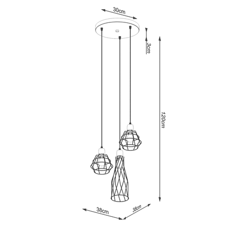 Sollux Lighting Lampa wisząca SUBA 4L czarna SL.1167