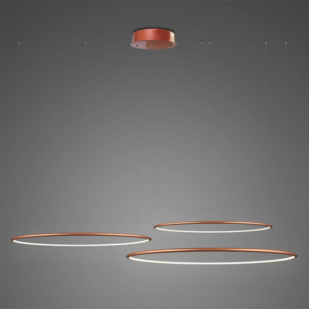 Lampa wisząca Ledowe Okręgi No.3 80cm 4k miedziana Dali