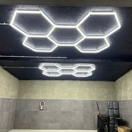 Lampa LED Hexagon Blaupunkt 230W geometryczny panel sufitowy led 4000K CRI90 w kształcie plasta miodu