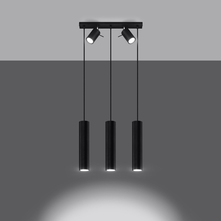 Sollux Lighting Lampa wisząca RING 3 czarny SL.1099