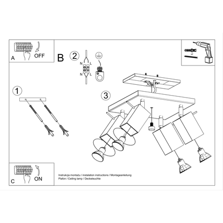 Sollux Lighting Plafon MERIDA 4L biały SL.0463