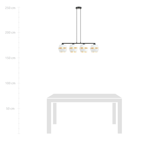 Lampa wisząca PIANO 4 Emibig 1182/4 biały/czarny