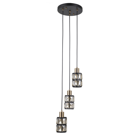 Lampa wisząca Italux Menfi PND-44236-3-BK-GD Czarny, mosiądz