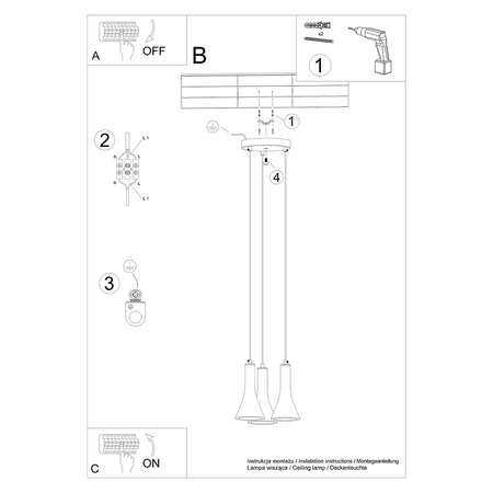 Sollux Lighting Lampa wisząca RING 3 biały SL.1098