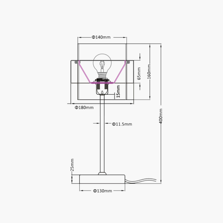 Lampa stołowa Miele 1xE14 czarna/dymna LP-866/1T BK
