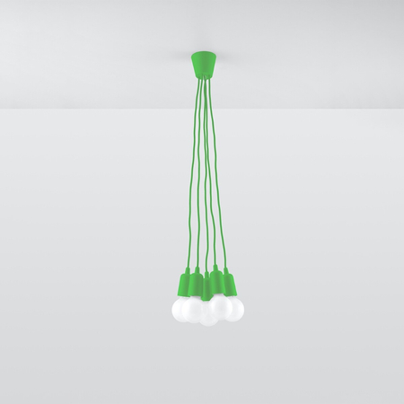 Sollux Lighting Lampa wisząca DIEGO 5 zielony SL.0583