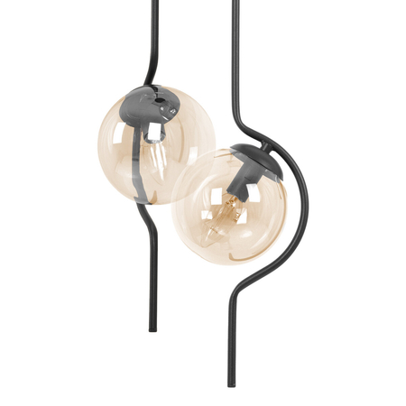 Lampa wisząca Kaja VELA K-5337 bursztynowy, czarny