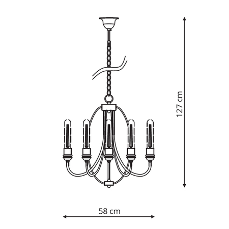 Lampa wisząca Canaria 5xE27 czarna LP-6704/5P
