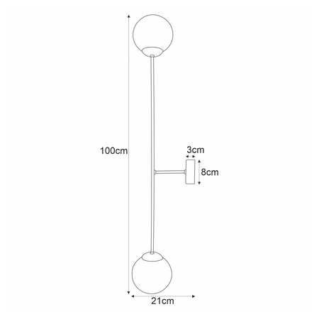 Kinkiet SAVOY Kaja K-4927 biały/czarny