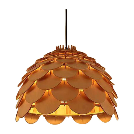 Lampa wisząca Burgo mała 1xE27 drewno LP-101335/1P S