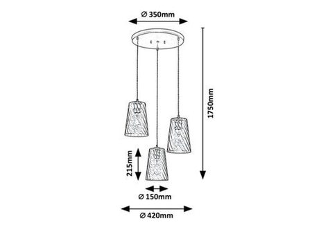 Lampa wisząca Rabalux Azurine 5227 złoty