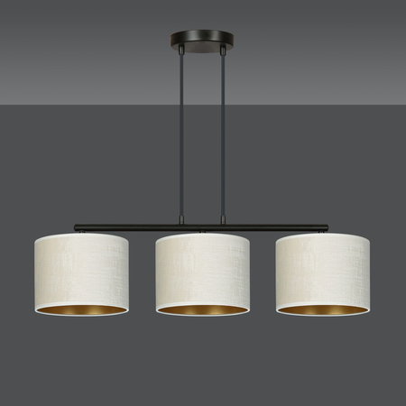 Lampa wisząca HILDE 3 BL WHITE Emibig 1052/3 biały/czarny