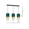 Milagro Lampa wisząca ALMERIA GREEN/GOLD 3xE27 MLP64500 ZIELONY / ZŁOTY