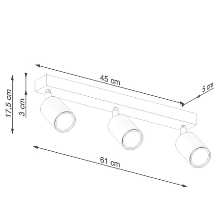 Sollux Lighting Plafon VERDO 3L czarny SL.1293