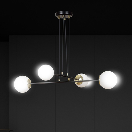 Lampa wisząca OGNIS 4 BLACK Emibig 966/4 biały/czarny