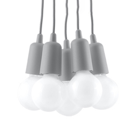 Sollux Lighting Lampa wisząca DIEGO 5 szara SL.0577