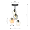Lampa wisząca ISTAR 4 BL PREMIUM MIX Emibig 682/4PREM czarny/złoty