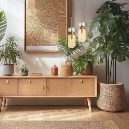 Milagro Lampa wisząca MOLLY AMBER 1xE14 ML1823 Bursztynowy